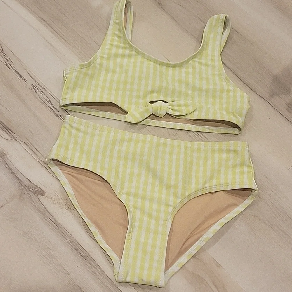 NEW! KIAN D LOS ANGELES Gingham Bikini Swimwear Set Girls Medium.